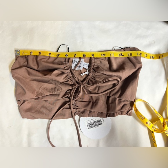 PRINCESS POLLY Brown strapless ruched cutout top and maxi skirt size 6. - Picture 12 of 14